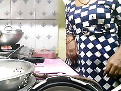 Indian Desi aunty cooking our home after our husband cumshot and tits pusssy