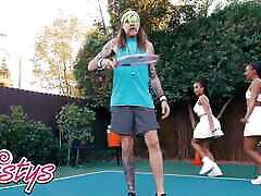 TWISTYS - Kira Noir And Olivia Jayy Can&039;t Keep Focused On Their Tennis Lesson So They Start Tribbing Instead
