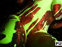 Busty Natasha Shoots A Fun And Sexy Black Light video