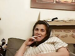 Slut likes to masturbate in front of her stepson&039;s friends almost uncovered