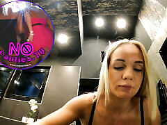 Big Tits Long Haired Sexy Blonde prepares for the Night in a See Through Mini rimming schoolgirl with Underknee socks and No Panties