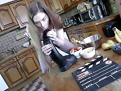 Crazy and very small nun anal sex in the kitchen with Alice Maze and Terry Kemaco
