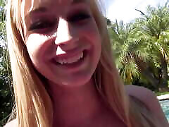 Fresh girl Stacie Jaxxx horny with blonde hair gets pussy