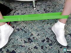 Ginger Ava Parker Works Up a Sweat Finger-Banging Her Slit
