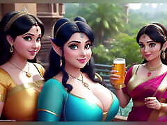 AI Uncensored Upscale Sexy Indian Desi Women in mother fuck boy Princess Style