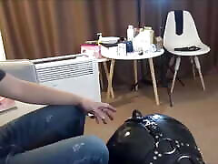 Breath Control of Female Pet in Cage