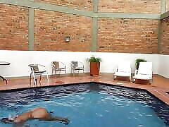 in the pool enjoying with my step-nephew