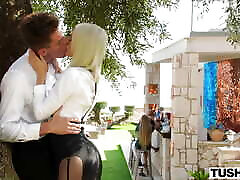 TUSHY Cute Petite Blonde Claire Gets DPed At Hotel Vixen