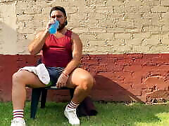 Scruffy Stocky in the garden