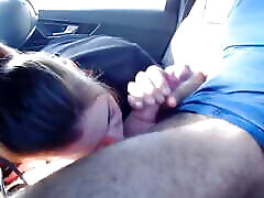 A Beautiful Stranger Sucks My Dick and Swallows Sperm in the Car in a City Parking Lot