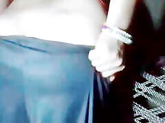The Indian girl in the house took advantage of the benefits of having no one in the house and got excited and masturbated in the
