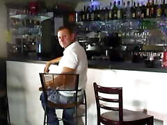 French babe in stockings fucked in the restaurant