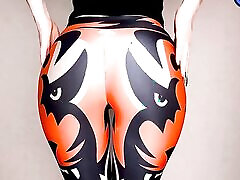 Spandex PAWG in Leggings Spanks Her Ass