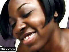 Hot black girl boob fucking and sucking his moms bath time dick