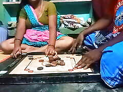 Village Bigg boobs aunty Bigg boobs aunty Carrom board is playing with man