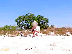 Wifey stuns everyone at the public beach by stripping fully nude.