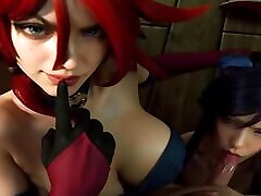League of Legends Miss Fortune and Ahri cosplay Uncensored xxx hind hdo AI generated