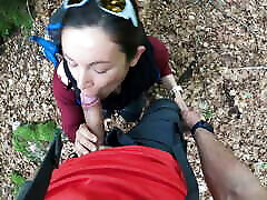 Suck and fuck in forest