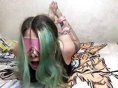 bondage, nose hook, sucking dildo duck finland anim on knees