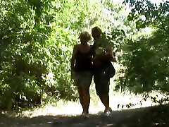Mature woman have japan dauger in forest