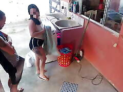 The boss left and the hot sex steep mom couldn&039;t resist my erect dick