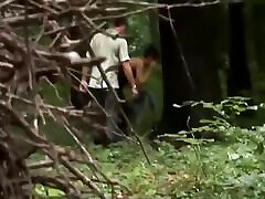 Brunette milf fucked until cumshot in the forest