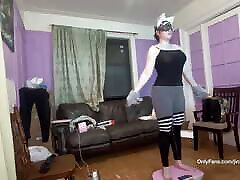 Furry wolf gamer girl tries full body vibrator