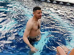 Fucking in the pool on a quiet afternoon in my condo