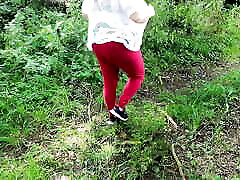 Slapping pregmet wife white tits red in the wood