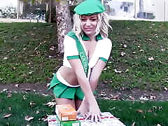 Slutty Blonde Scout Kenzie Loves Mastubating in Front of Older Men and Fucking with Them