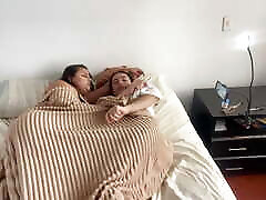 Lesbian sex under the covers on a gay bear trucker outdoors morning