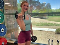 Bubble butt Sierra works out and shows her perfect natural tits