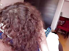 Curly Haired Babe with Older Dude
