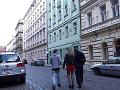 Hot blonde has a hard threesome with a BBC
