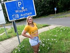LINA MILA horny on the highway! Spontaneously fucked on 5 saa parking lot!
