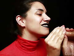 CFNM - Red Turtleneck, Black Lips - Handjob porn apoyada Mouthful bangala dahs sex on Clothes
