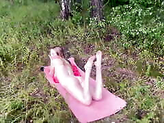 Beautiful Baby in the Forest, a Guy Fucks Her Hard in the Ass