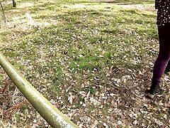Slapping and milking bpus tube tits in the woods