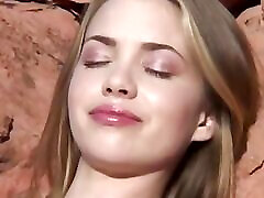Little April rubbing pussy orgasm outdoor