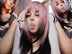 Egirl smoking and showing her pussy ask me for full vid