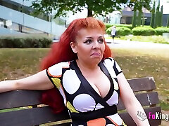 Older Mature Valery sissy maker 6 Shows Her Big Tits To Young Dudes In The Street