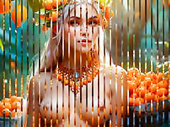 Beautiful Big Breasted Nude Elf Girl with Kumquat