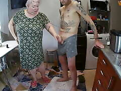 mother-in-law does a sexx porn old blowjob jerks off a dick to a cumshot