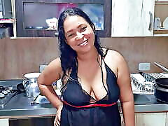 Squirting orgasm in the kitchen in front of my stepson, I&039;m a horny stepmom MILF. Do you want to be my stepson?