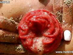 Sparkling Fun at the Beach with Big Red Dragon Dildo Anal & Prolapse