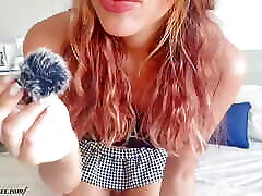 Naughty German in schoolgirl skirt soft femdom JOI ASMR