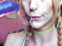 Vanessa Hastings Messy Spit Face Dildo Deepthroat
