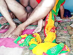 Big boobs horny wife in yellow saree gave sexual pleasure to her husband