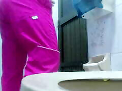 Amateur camera in bathroom records Latina nurse