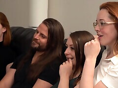Guy enjoys while hiss girlfriend Alora Lux and her friends give head